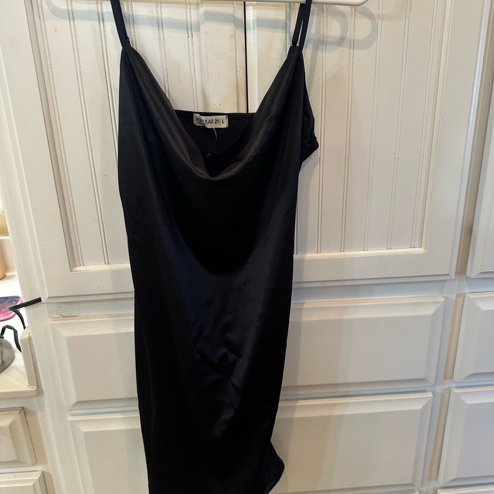 Black Satin Slip Dress